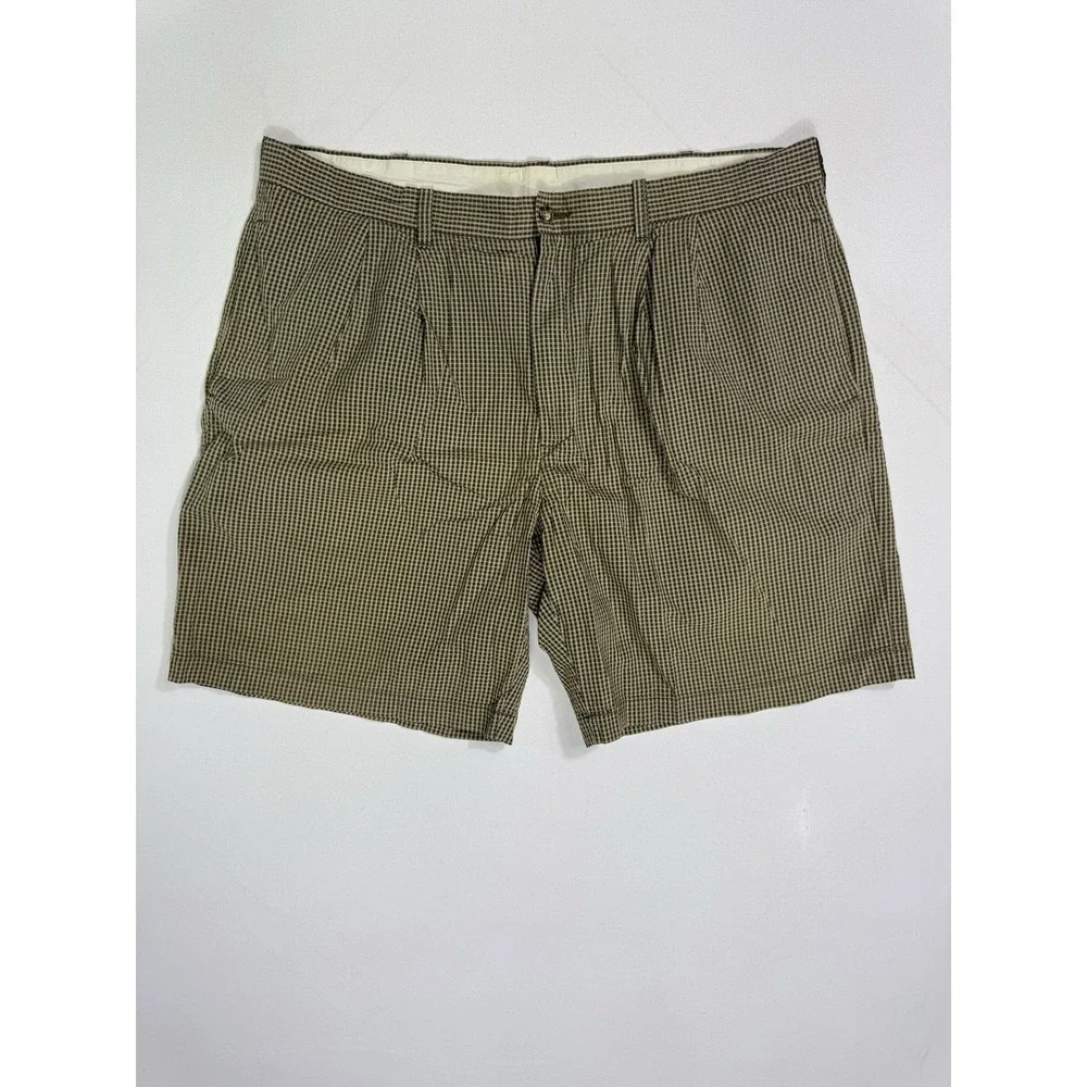 Brooks Brothers Men's 40x8 Brown Plaid Bermuda Shorts Summer Casual VTG